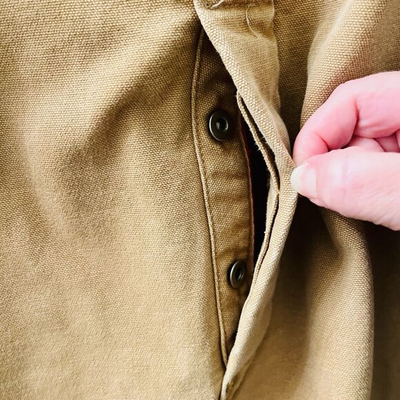 Vtg Carhartt R02 BRN 44 X 30 Bib Overalls USA Double Knee Duck Canvas Quilted - Picture 6 of 14